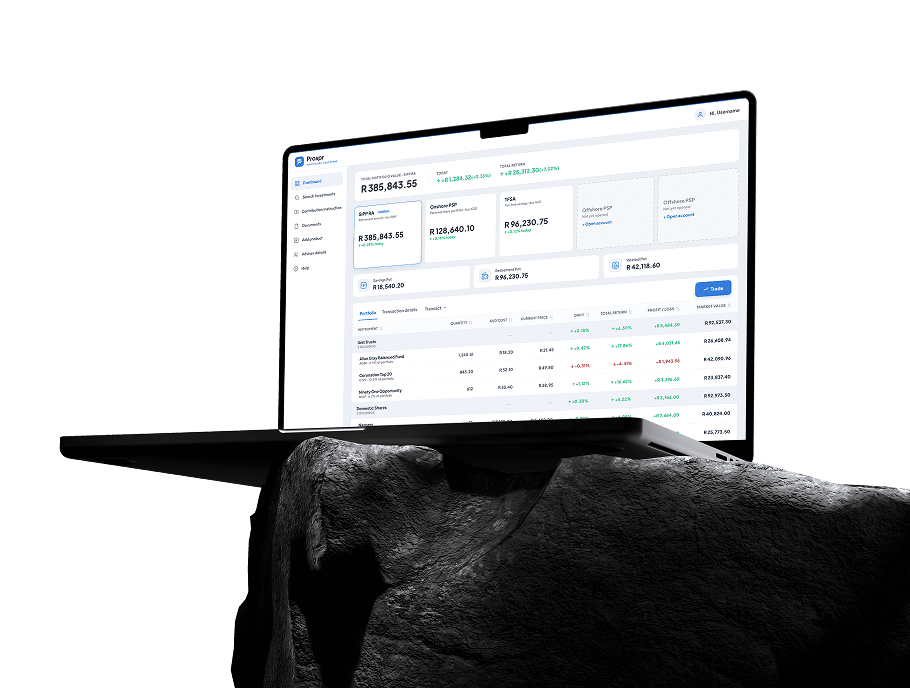 The Prospr dashboard on a laptop